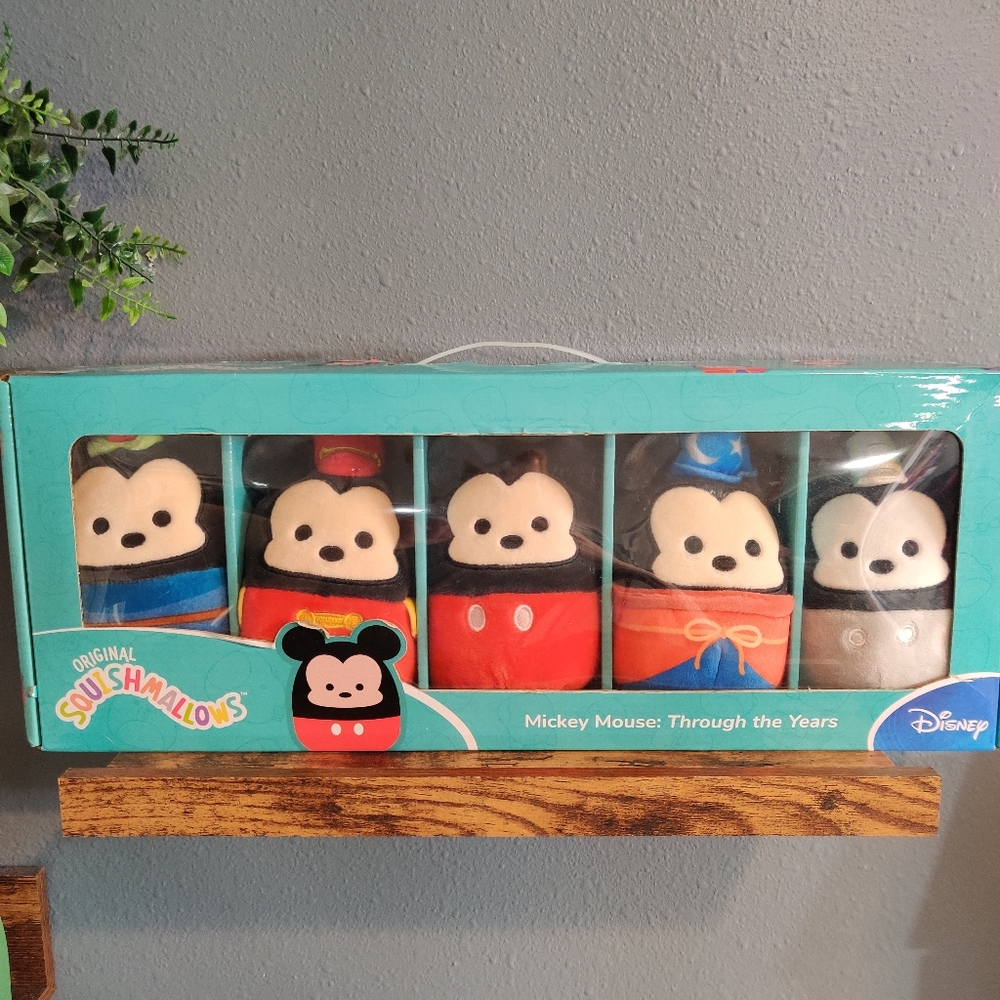 Disney Squishmallows Mickey Mouse Plush Collection 5" Set Through The Years New